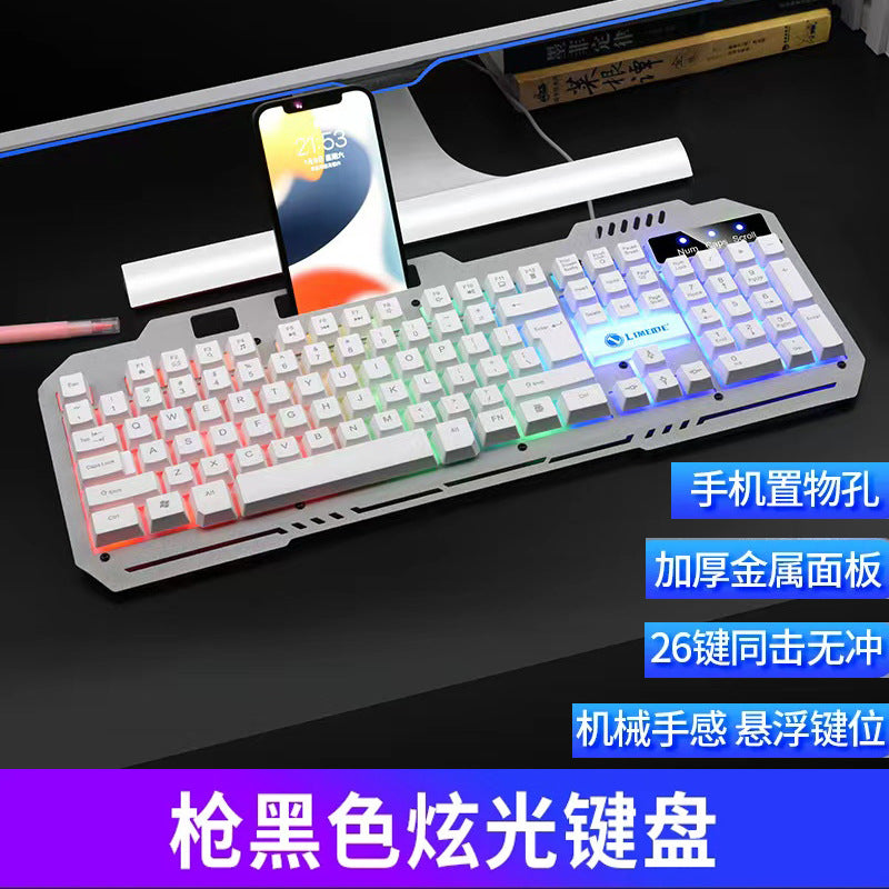 Li-mag t25 mechanical feel keyboard and mouse combo - wired metal keycap set for gaming, office, and desktop use
