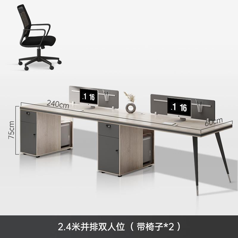 Staff office desk and chair combination casual modern double four-person seat staff table six-person slot screen office table