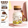 New arrivalsummer plastic straw water cup cartoon good-looking cute plastic cup outdoor portable portable rope cup