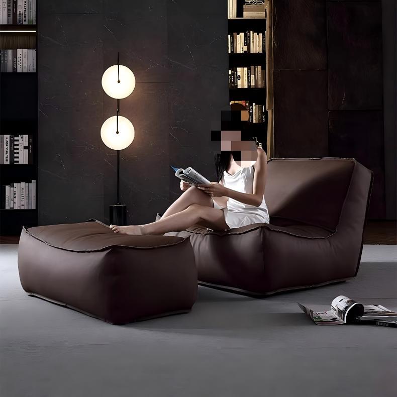 Italian lazy sofa living room can lie down and sleep bean bag sofa for home balcony leather sofa balcony double lounge chair