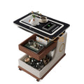 Medieval style smart movable coffee table living room for home small apartment adjustable side table sofa side cabinet trolley