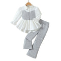 Autumnew arrivalkidsshirtvest lacetwo-piece setfashiontweed stylepantsgirllong sleevesk-stylesuit