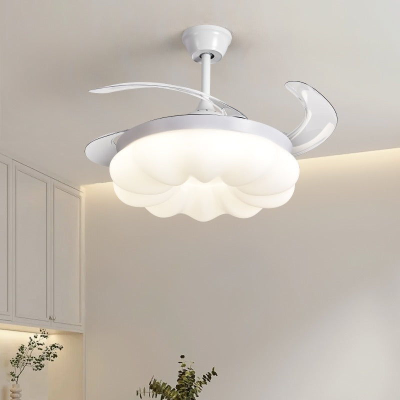 Cream wind invisible fan chandelier household living room bedroom light wind mute integrated frequency conversion restaurant lighting wholesale