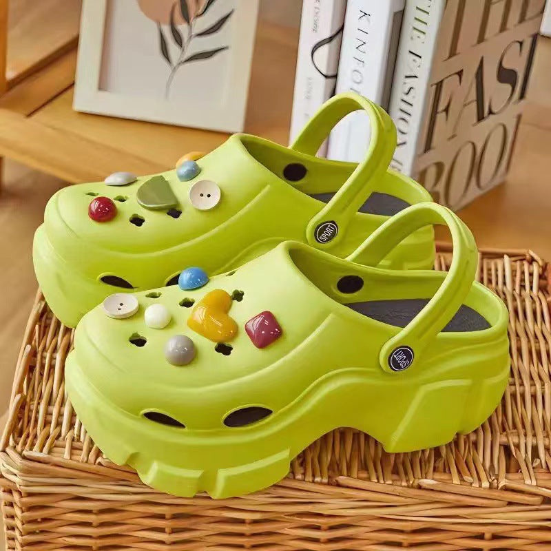 Thick sole crocs women's new arrival heightenednon-slipfashionpopular popular beach sandals outwear summer wholesale