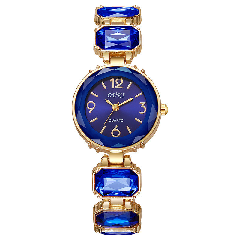 Round dial small square sugar cube niche women's watch diamond-studded candy color new fashion quartz bracelet watch for women
