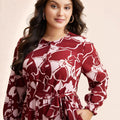 plus size plus size women's round neck printed garden skirt in stocknew arrival fat girl waist dress