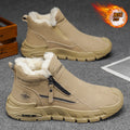 Men's winter slip-ons: new fleece-lined warm cotton shoes, high-top casual sneakers, anti-slip work & safety shoes