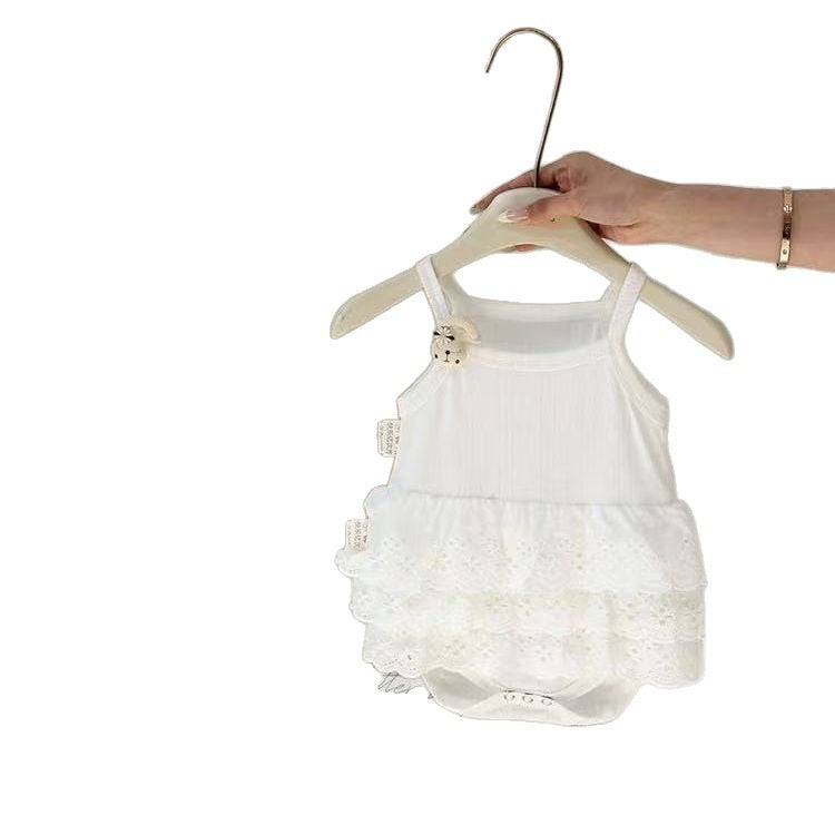 Summernew arrivalinfant outwear suspender bag butt shirt baby girl cute suspender cartoon bag butt skirt crawling suit summer