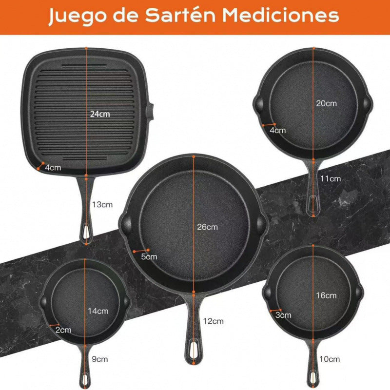 Cast iron pan Striped steak pot set Mini frying pan Flat bottom non-stick pan Old style thickened omelette pan Large iron pan