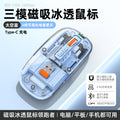 M136 transparent wireless bluetooth tri-mode mouse - rechargeable magnetic charging creative gift for laptops and office use