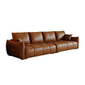 Retro oil wax leather sofa modern casual living room size apartment straight row three-slot distressed medieval style sofa