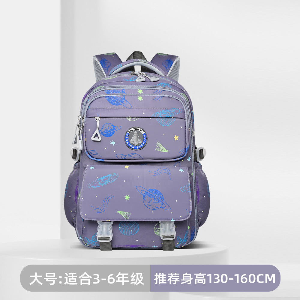 New primary school schoolbag Grade 3-6 children's backpack, light and large capacity spine protection and burden reduction boy schoolbag