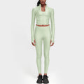 new arrival long-sleeve yoga top and bottom set - premium women's activewear two-piece workout outfit
