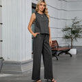 European and american cross-border e-commerce women's autumn new arrivals:  independent store washed solid color denim top and pants set
