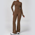 Customizable zippered cloud-feel long sleeve yoga bodysuit - high-intensity fitness activewear one-piece compression suit 2012
