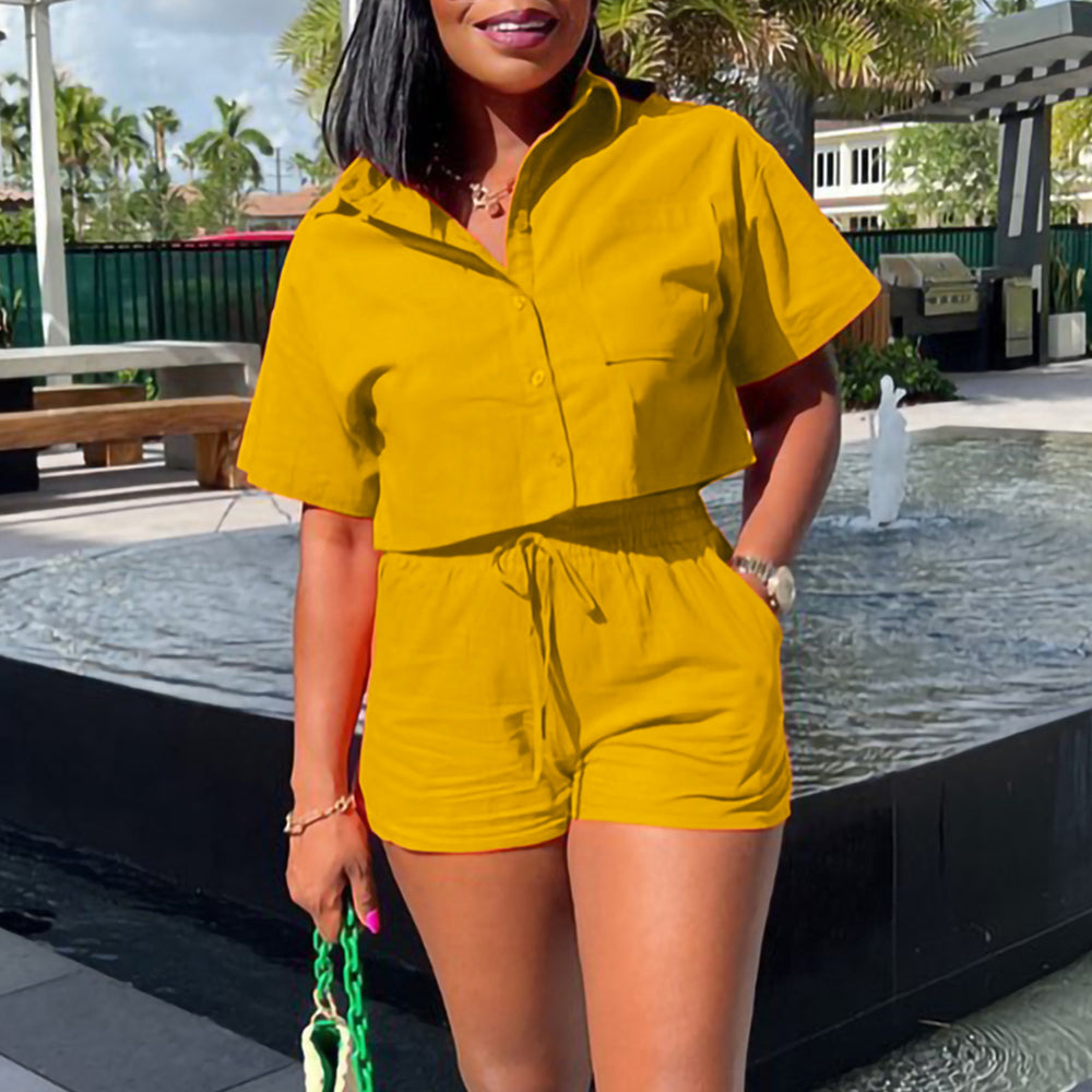 Q111 cross-border plus size women's clothing  summer new fashion loose short sleeve top and shorts set african two-piece outfit