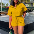 Q111 cross-border plus size women's clothing  summer new fashion loose short sleeve top and shorts set african two-piece outfit
