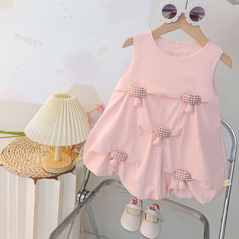 Girl summer bud skirt summer popularins baby k-styledress western style children's sleeveless vest skirt
