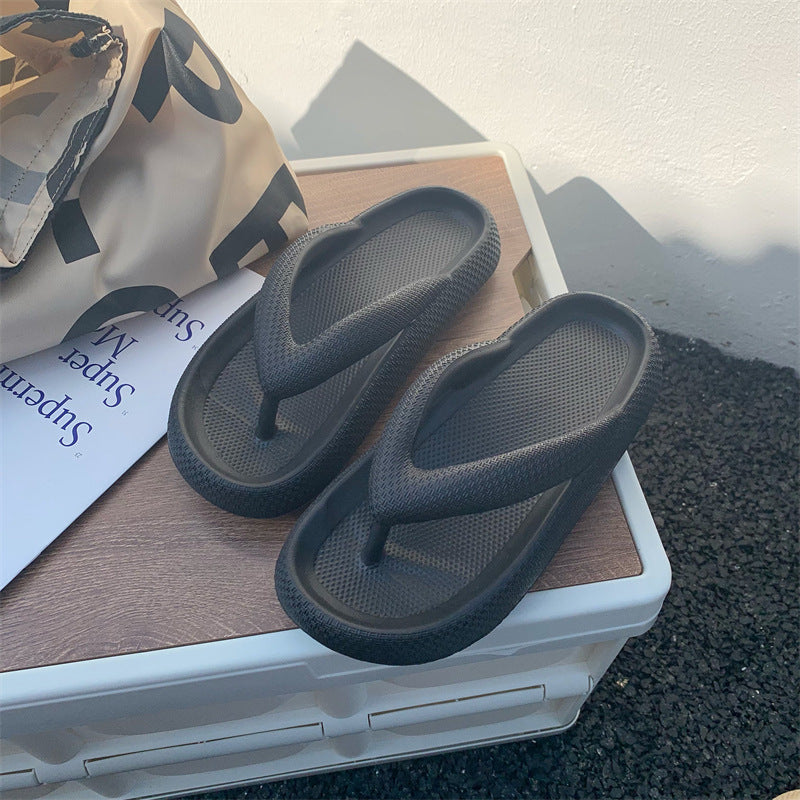 Women's summer flip-flops: thick-soled eva high-elastic rubber & plastic casual beach thong sandals - cross-border hot seller, lightweight & comfortable