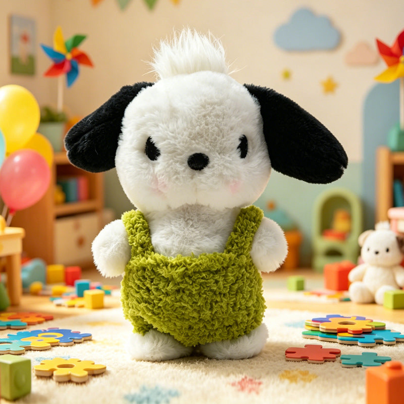Walking and singing overalls plush toy - soft, huggable, and healing companion doll - a fun and heartwarming gift for girls