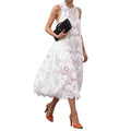 Amazon european style gentle temperament minimalist lace round neck sleeveless dress women's summer new arrival