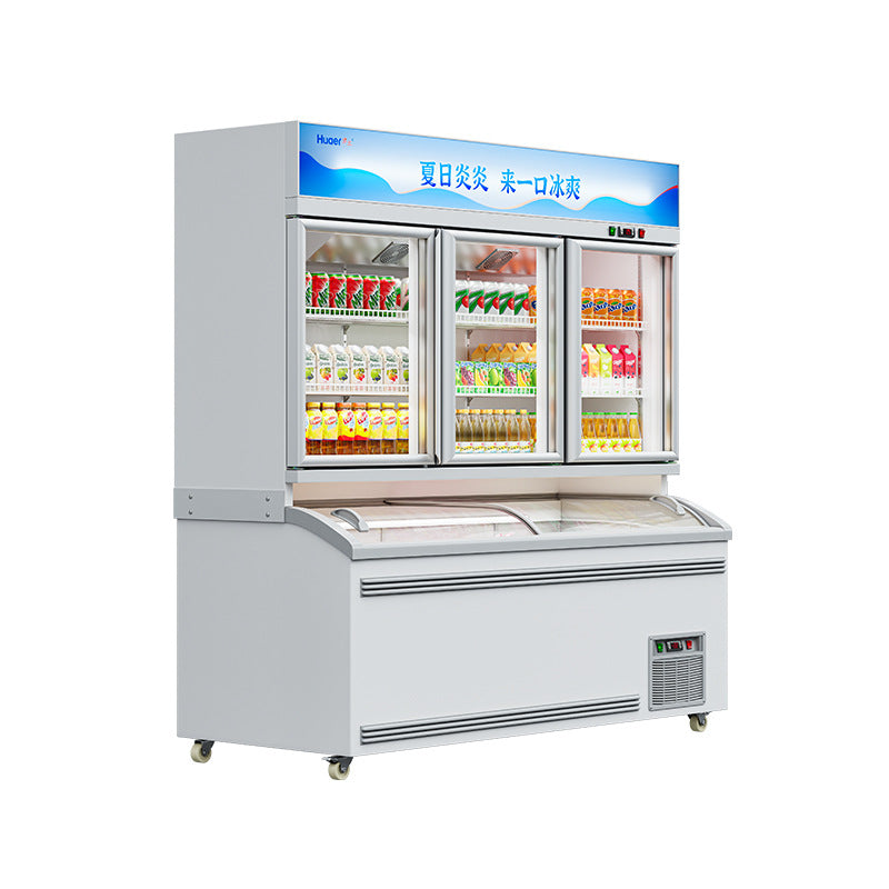 Wal convenience store ice cream cabinet mother cabinet commercial refrigerated and frozen all-in-one display cabinet supermarket beverage ice cream cabinet