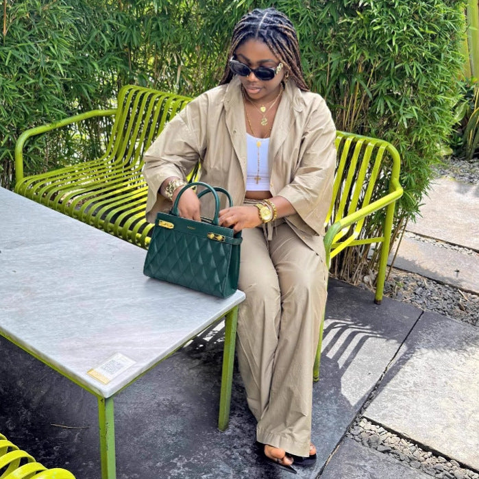 European and American fashion large-size women's clothing solid color casual suit cardigan shirt lace-up trousers African new two-piece set summer