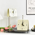 Ins cream style clock ornaments living room bedroom clock desktop decorations for home bedside silent desktop