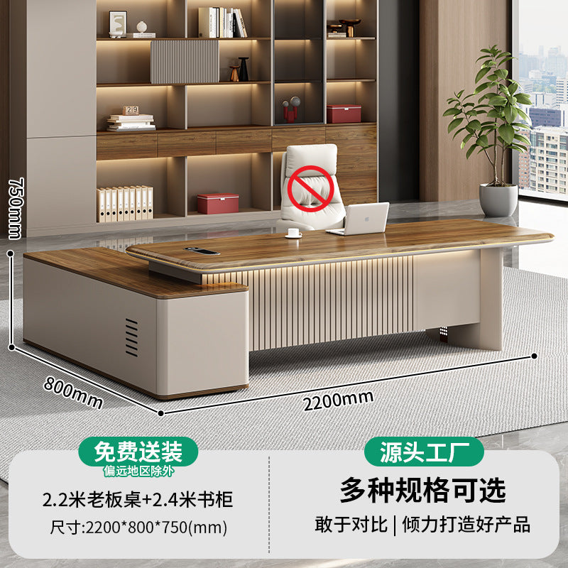 Luxury executive desk office desk minimalist chairman president desk executive office table manager office desk and chair set