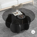 Accessible luxury tempered glass coffee table living room for home small apartment slate round popular creative normcore balcony tea table