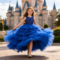 European and american style cross-border girls' formal dress cake skirt for prom, girls' clothing, children's runway show, and children's day performance costume
