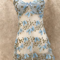 Sexylingeriefashiontie backsexypure desire floral sweet girl sweet see-through mesh embroider suspender jumpsuit