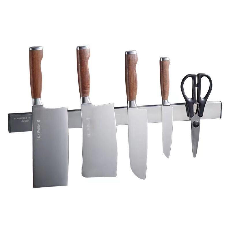 Stainless steel magnetic knife holder - no drilling required, magnetic knife rack, multifunctional kitchen wall mount, minimalist style