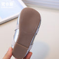 Vancahao girls' retro leather shoes,  autumn new korean style, soft sole casual shoes for children, student flats