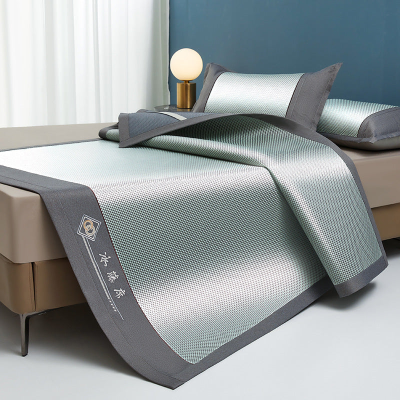 Summer Ice Silk Ice Rattan Mat Three-piece Set Summer Folding Washed Air Conditioning Mat Single Student Ice Not Cold Soft Mat