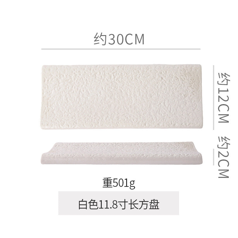 Rock pattern artistic conception cold dish plate creative classy sense hotel restaurant asymmetrical plate private dish ceramic tableware