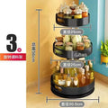 Rotating spice rack for home kitchen, bathroom organizer for toiletries, round storage shelf