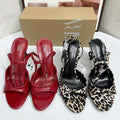 Za2025 summer new round toe high heel sandals women's fashion versatile zebra print sandals everyday wear women's shoes