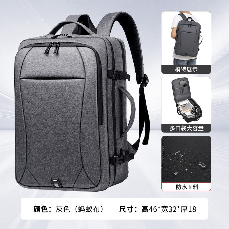 Cross-border custom logo men's fashion women's backpack, high-end commuting waterproof computer bag, lightweight travel backpack