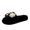 2024 fall/winter new arrivals: minimalist floral plush slippers for women - trendy, flat, and perfect for wearing out. wholesale available