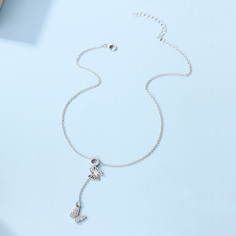 Sweater chain long wholesale european and american cross-border autumn and winter accessories niche accessible luxury high-end design butterfly women's necklace