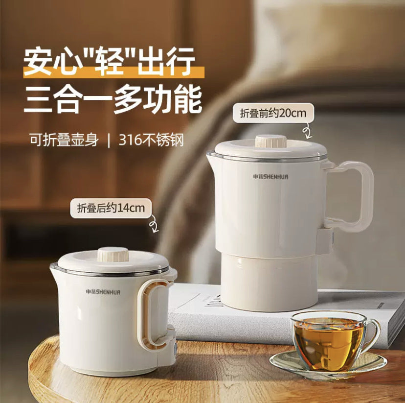 portable foldable kettle travel stainless steel student electric kettle water cup small dormitory gift
