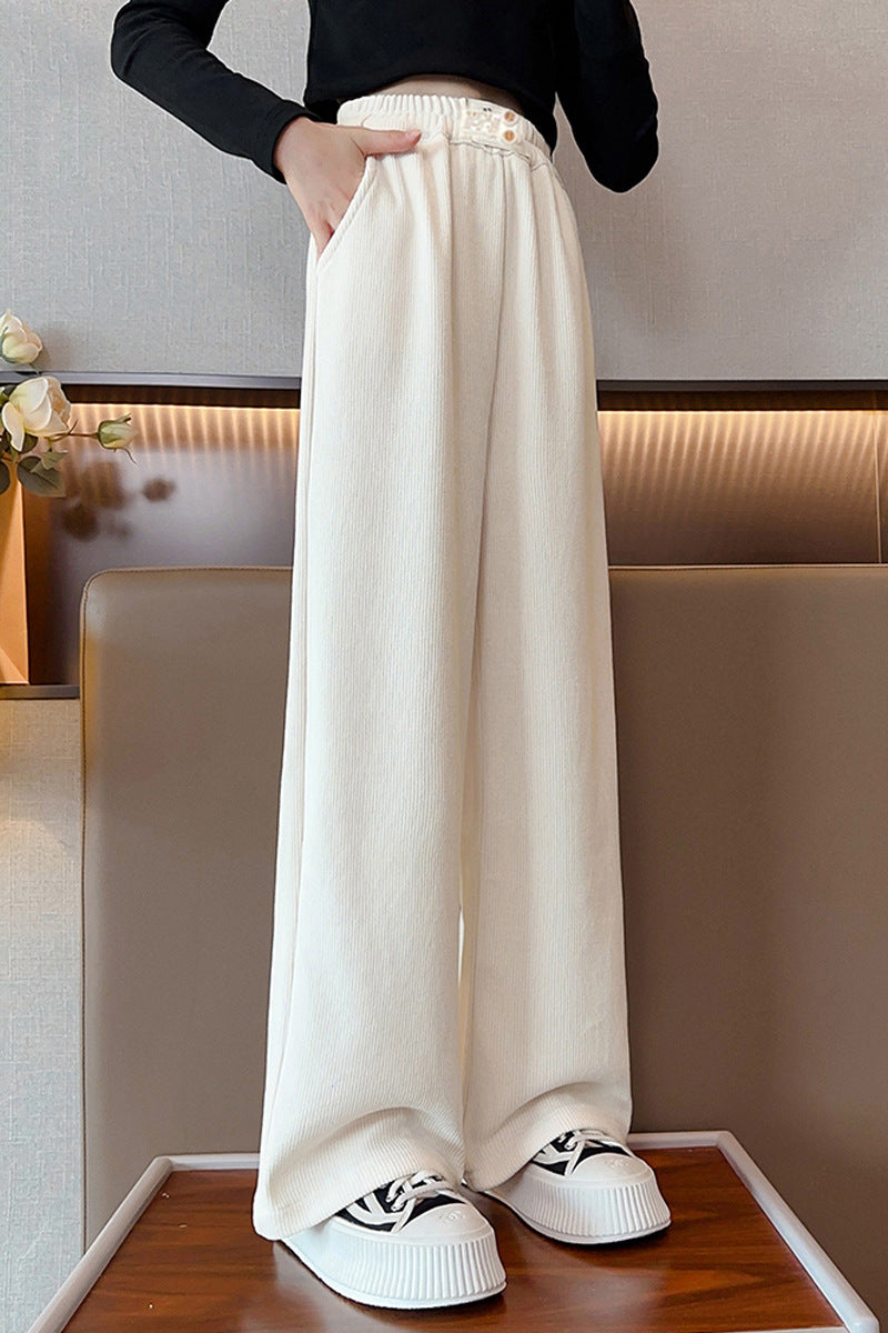 Girls' wide-leg pants - spring/autumn collection - mid-to-large size - long pants - spring collection for older girls - kids' casual pants - children's sweatpants