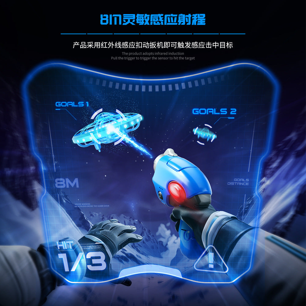 xs4 drone shooting sensing mini flying disc hovering rotating intelligent obstacle avoidance interactive toy aircraft