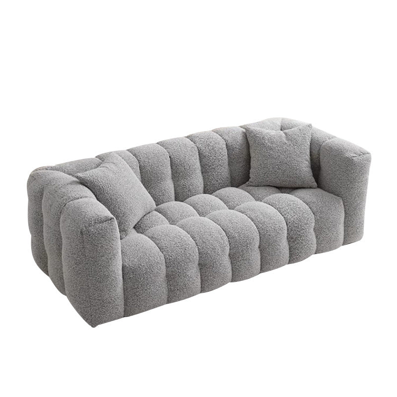 wabi-sabi style compression sofa fabric sofa teddy lamb velvet cream cotton candy sofa