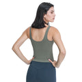 Spring/summer v-neck long yoga tank top for women - u-back, skin-friendly, nude feel, slimming yoga top dt039