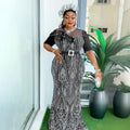 e-commerce european and american sequined slim-fit mermaid evening gown maxi dress african women's clothing  plus size dress