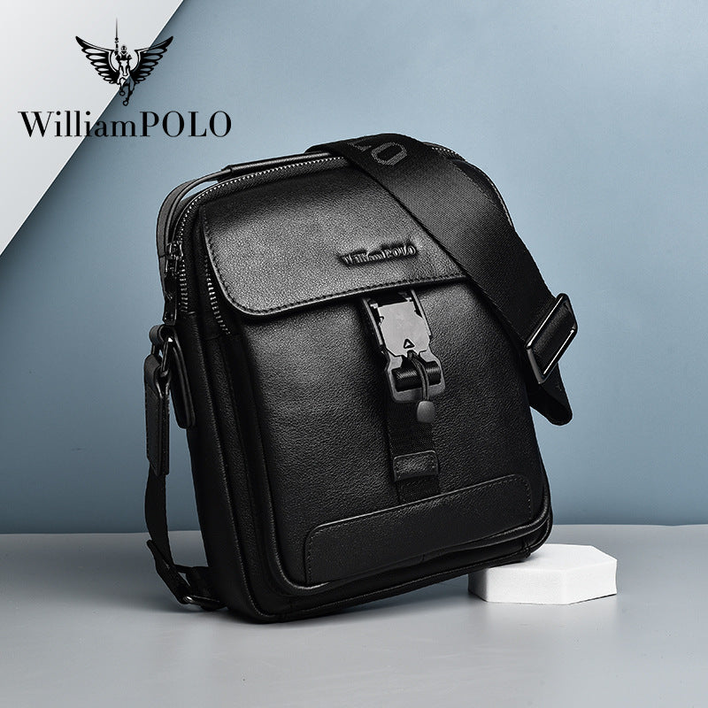 Emperor Paul genuine casual men's bag new horizontal messenger bag youth leather shoulder bag fashion small satchel