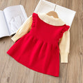 Girls' knit dress - cartoon bear design