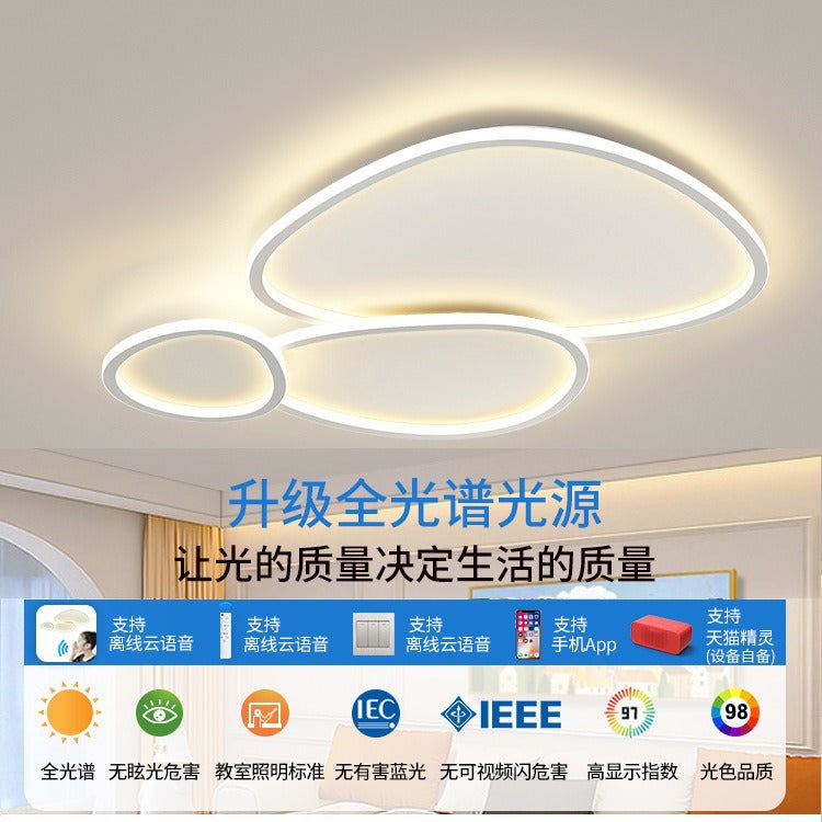 Guangdong Zhongshan Lighting Full Spectrum Living Room Main Light Cloud Pebble Ceiling Light Modern Simple Atmosphere Whole House Set